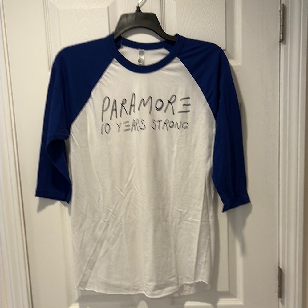 Paramore, 10 years strong Royal Blue and White Ringer Tee